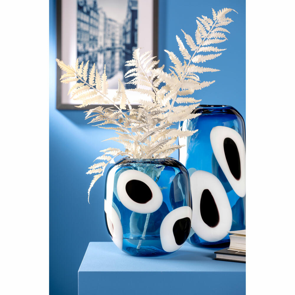 Leonardo Vase Occhi Blu, Blumenvase, Dekovase, Tischvase, Glasvase, Glas, H 21 cm, 047509
