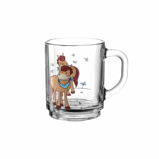 montana cup: kids horse, children's cup, soda-lime glass, multicolored, 250 ml, 050620
