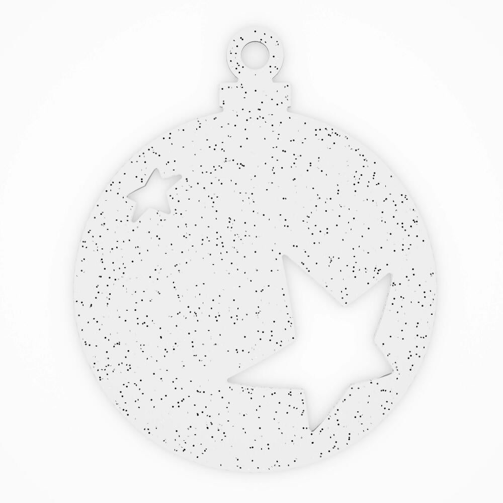 Koziol Virgin White X-Mas Stars Christmas decoration, set of 2, Christmas decoration, Christmas figure, transparent clear with silver glitter, 5115611