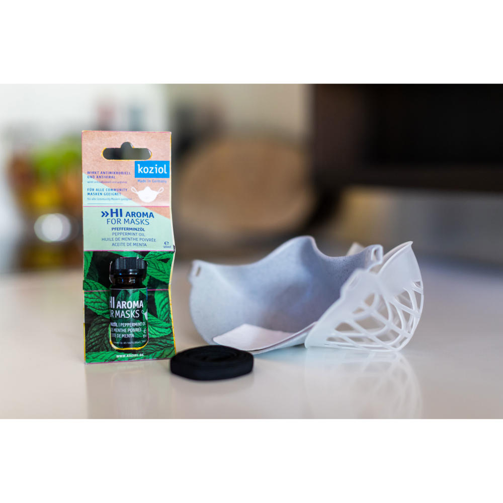 Koziol Hi Aroma Pfefferminzöl, für Community Masken, Ätherisches Pfefferminz Öl, 10 ml, 3177101