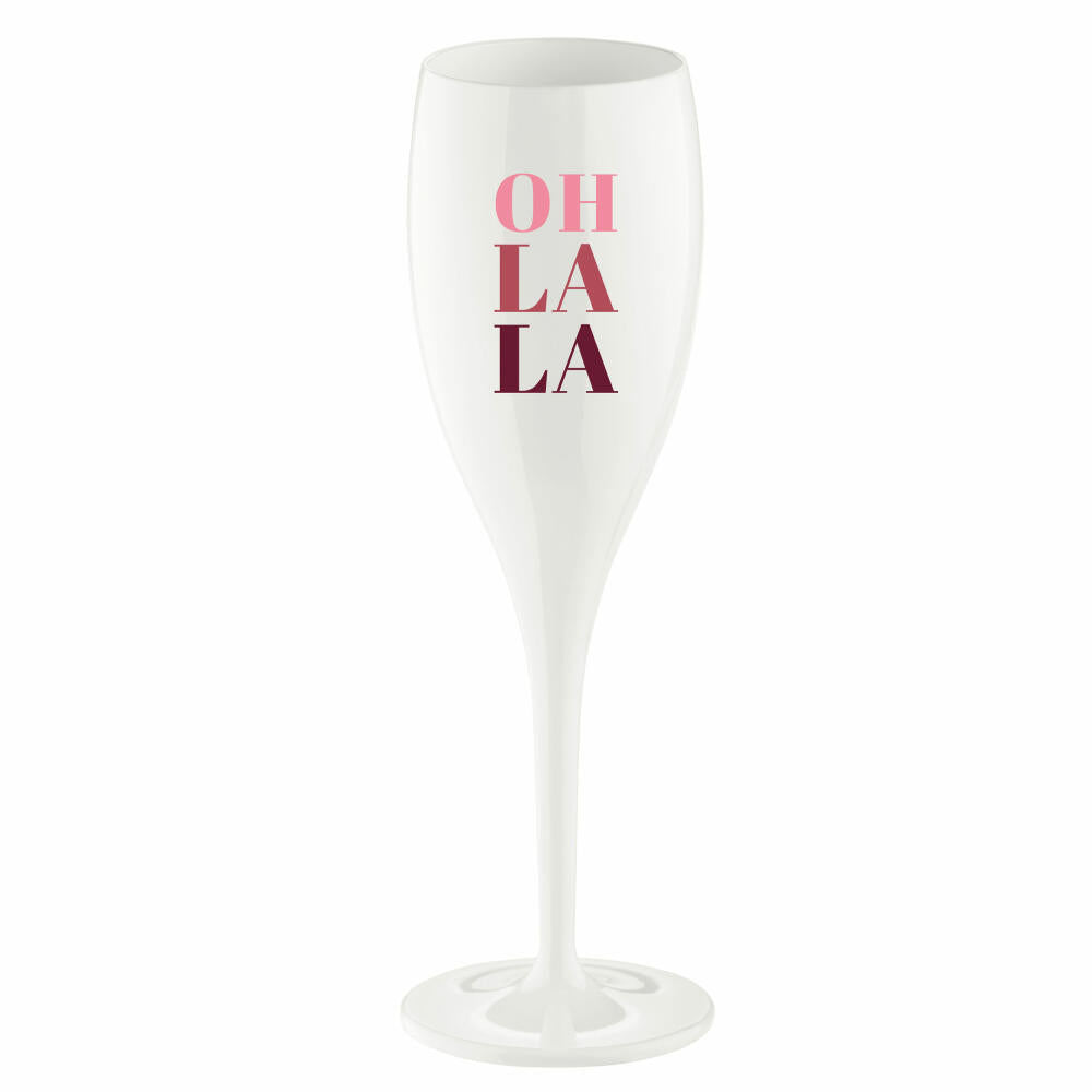 Koziol champagne glass Cheers No. 1 Oh La La, plastic, Cotton White, 100 ml, 3920525