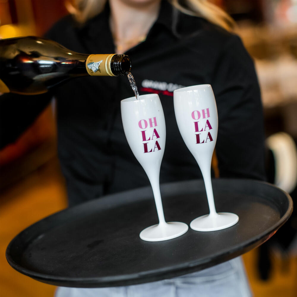 Koziol champagne glass Cheers No. 1 Oh La La, plastic, Cotton White, 100 ml, 3920525