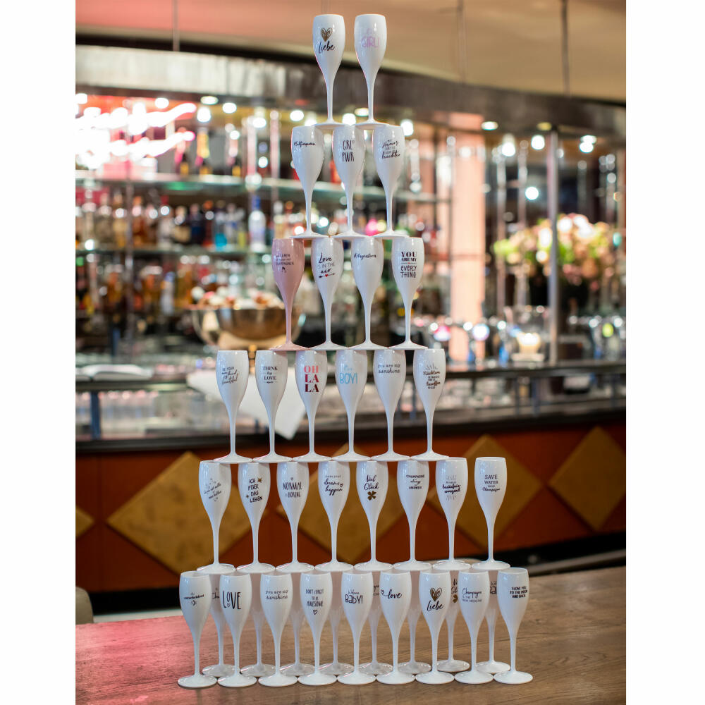 Koziol champagne glass Cheers No. 1 It SA Girl, plastic, Cotton White, 100 ml, 4031525