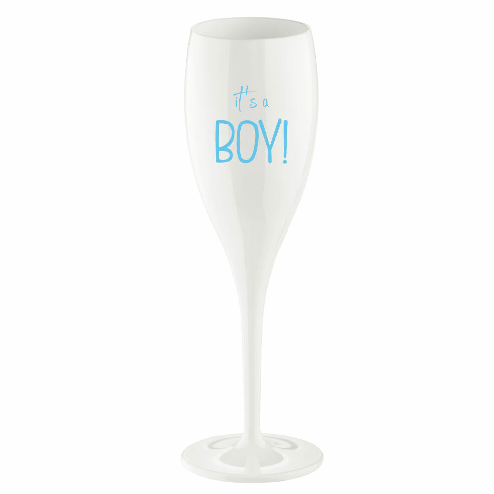Koziol champagne glass Cheers No. 1 It SA Boy, plastic, Cotton White, 100 ml, 4033525