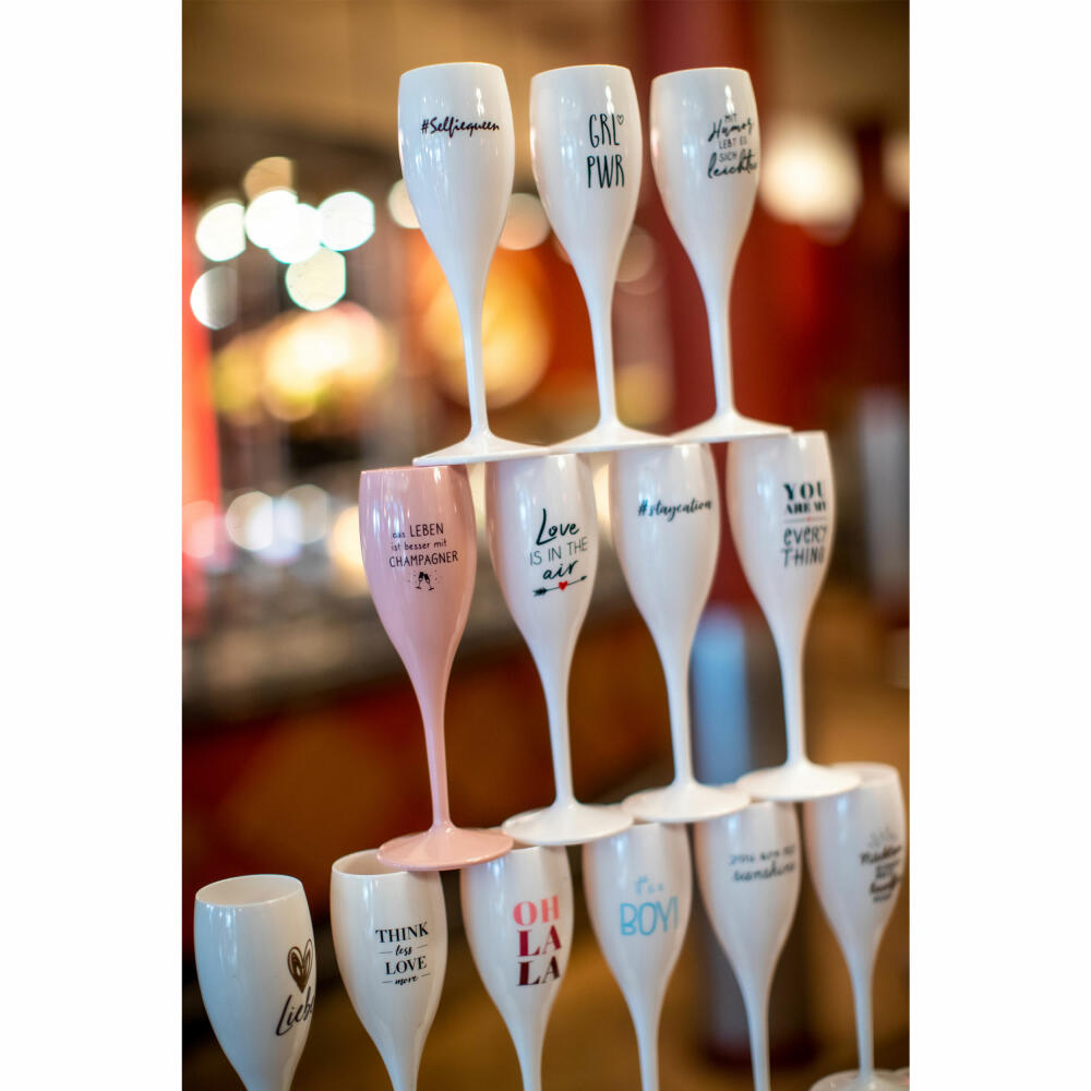 Koziol champagne glass Cheers No. 1 Staycation, plastic, Cotton White, 100 ml, 4049525