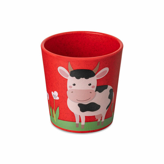 Koziol Becher Connect Cup S Farm, Kinderbecher, Kunststoff-Holz-Mix, Organic Red, 190 ml, 1421676