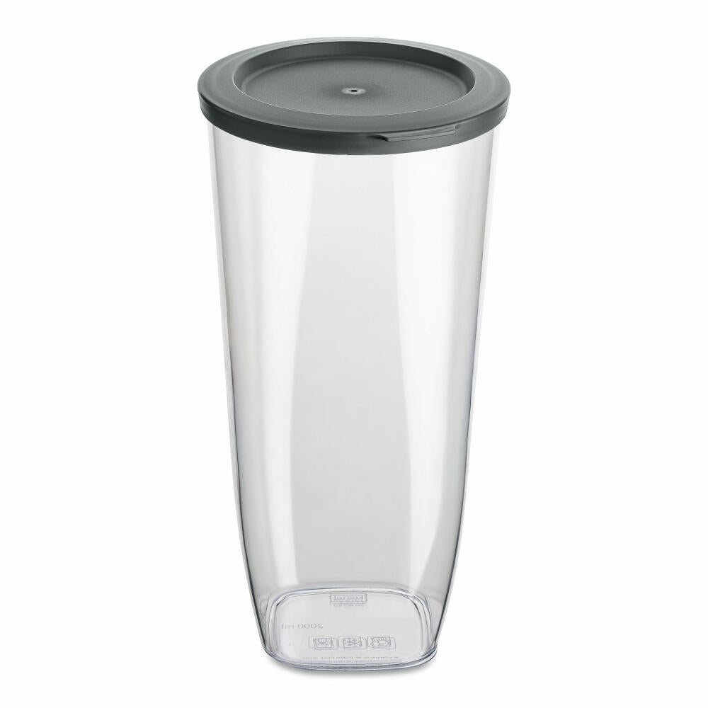 Koziol Vorratsdose Connect Dry Storage L, luftdichter Vorratsbehälter, Kunststoff, Nature Ash Grey, 2 L, 4063701