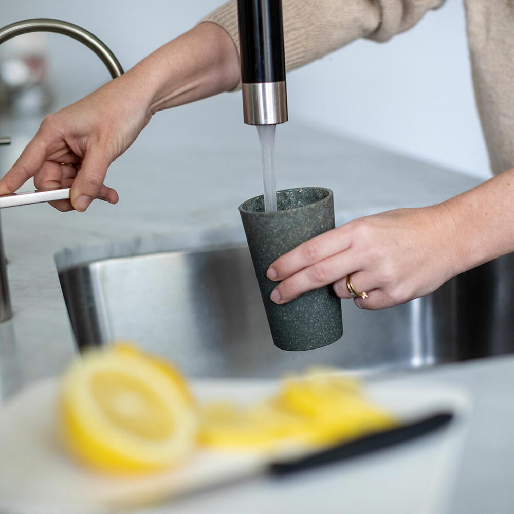 Koziol Becher Connect Cup L, drinking cup, plastic, Nature Ash Grey, 350 ml, 5141701