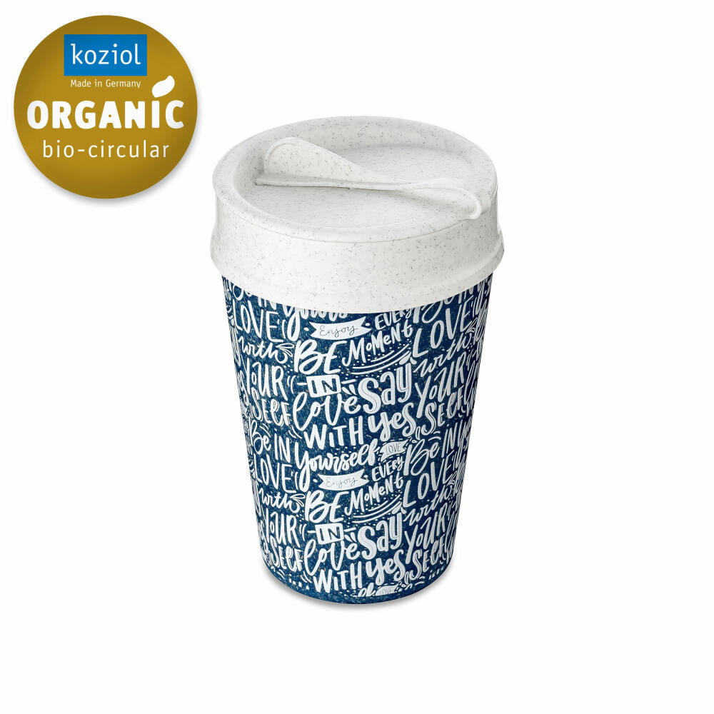 Koziol Thermo Mug Iso To Go Love Letter, Insulated Mug, Plastic, Nature Night Blue, 400 ml, 8008709
