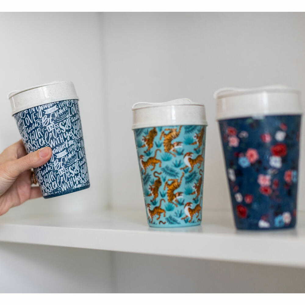 Koziol Thermo Mug Iso To Go Love Letter, Insulated Mug, Plastic, Nature Night Blue, 400 ml, 8008709