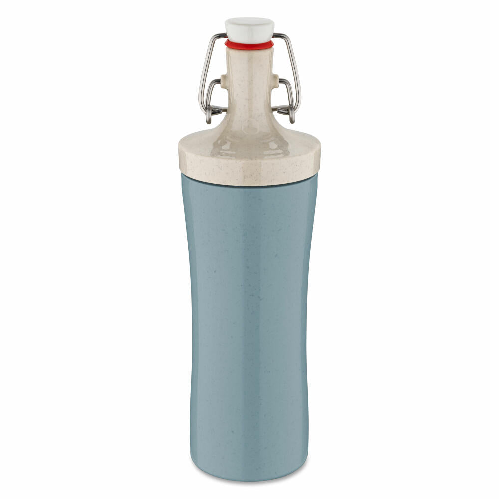 Koziol Trinkflasche Plopp To Go, Wasserflasche, Biozirkulärer Kunststoff, Nature Flower Blue, 425 ml, 7796716