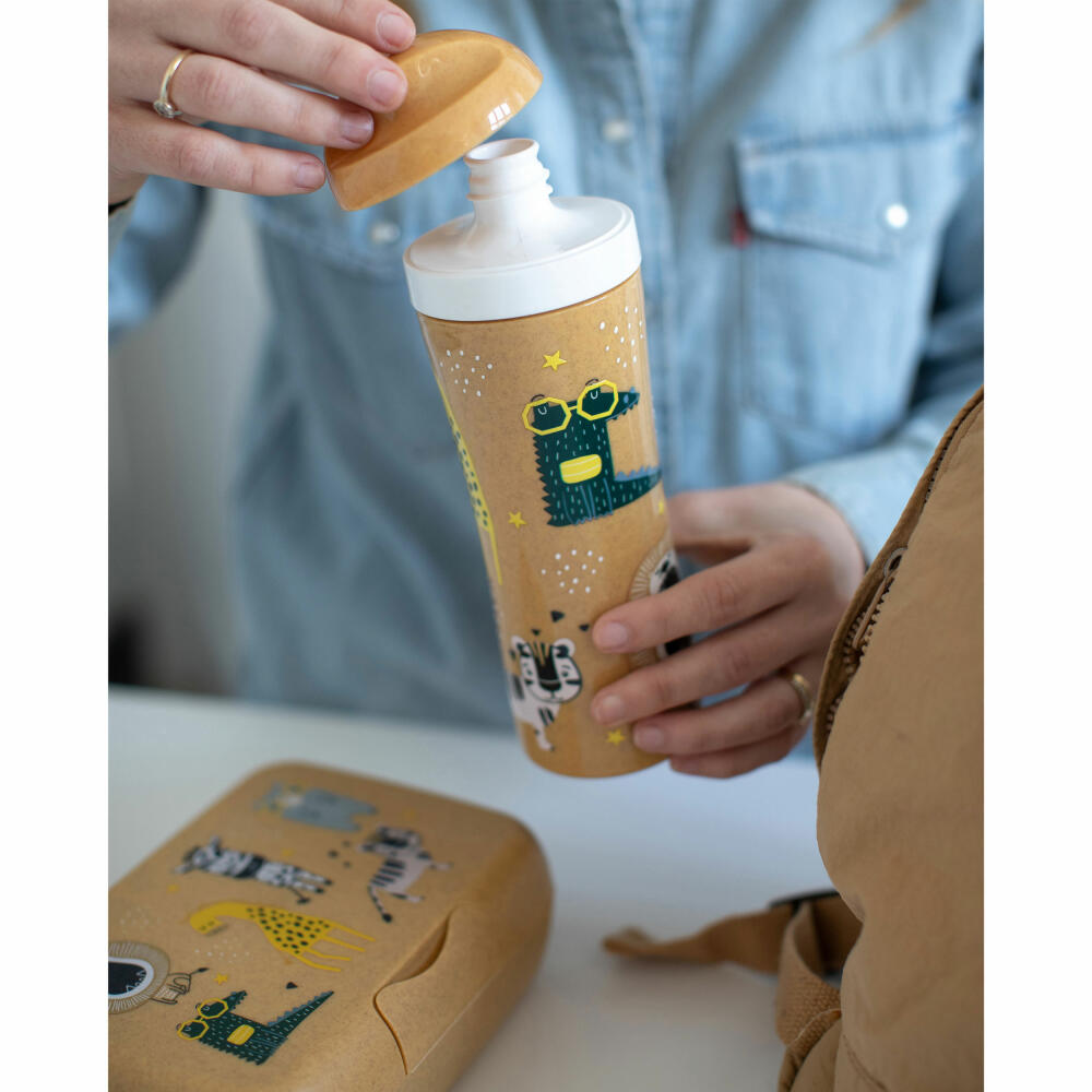 Koziol Trinkflasche Oase Zoo, Wasserflasche, Biozirkulärer Kunststoff, Nature Wood, 425 ml, 1460702