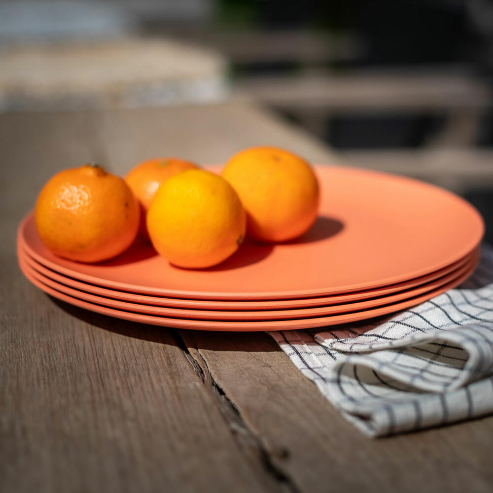Koziol Nora Plate M, dinner plate, plastic, Strong Coral, 26.4 cm, 8066725