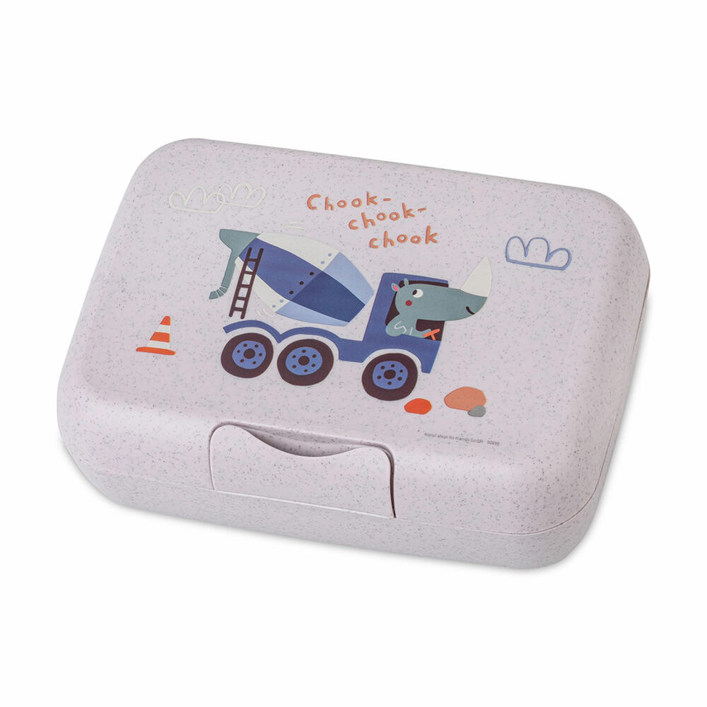 Koziol Lunchbox Candy L Trucks with Divider Tray, Breakfast Box, Plastic, Organic Grey, 8343747