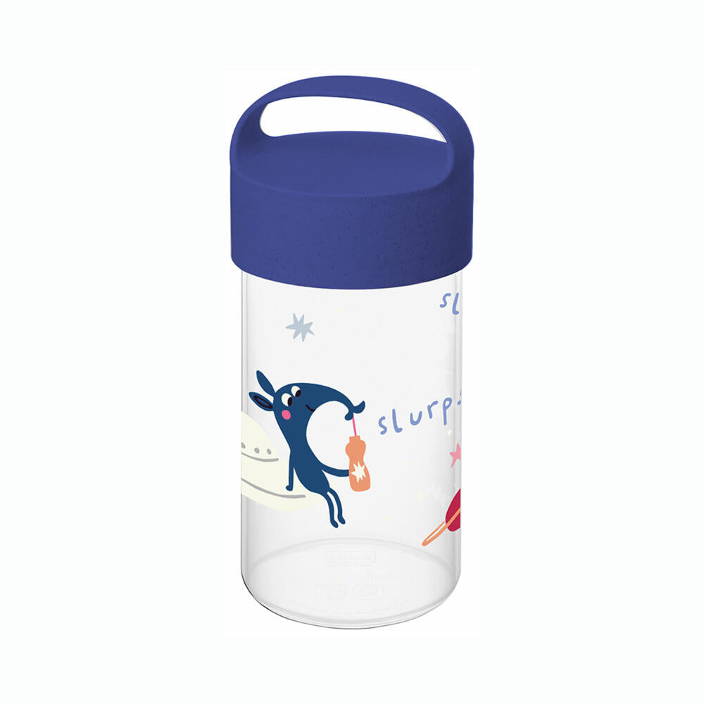 Koziol Snackpot Buddy Snack Space, drinking bottle, plastic, Organic Blue, 500 ml, 8346746
