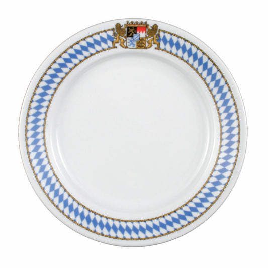 Seltmann Weiden 1/2 Dick Teller Flach, Frühstücksteller, Kuchenteller, Porzellan, Bayern Dekor, Ø 21.4 cm, 001.321178