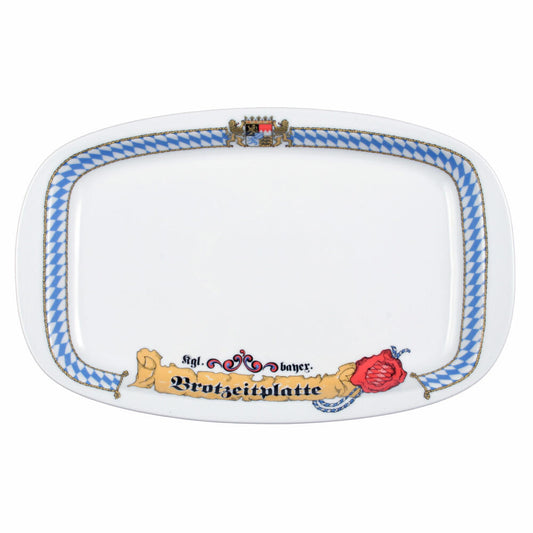 Seltmann Weiden Compact Platte, Brotzeitplatte, Servierplatte, Servierteller, Porzellan, Bayern Dekor, 33 x 20.5 cm, 001.325522