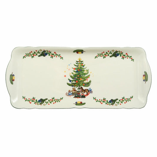 Seltmann Weiden Marie-Luise Kuchenplatte Eckig, Servierplatte, Servierteller, Porzellan, Weihnachten, 34.6 x 14.9 cm, 001.295277