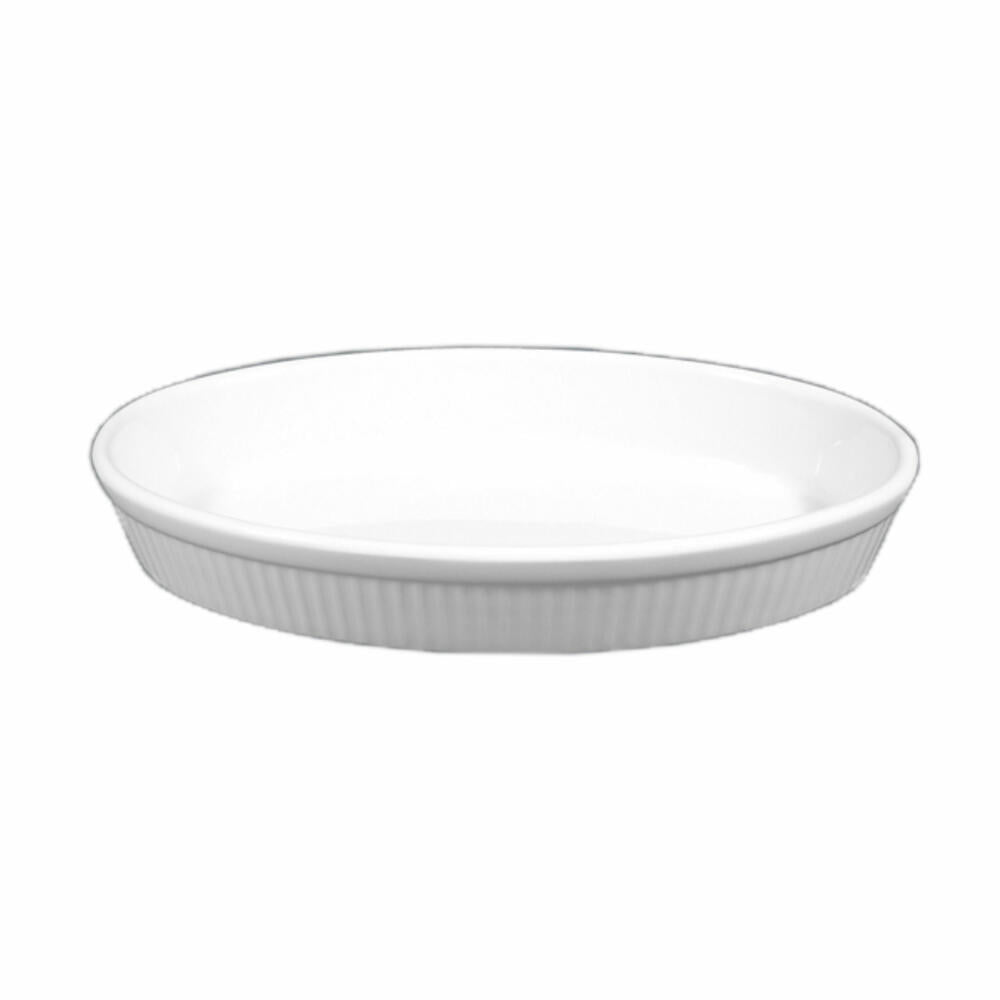 Seltmann Weiden Lukullus Auflaufform Oval, Ofenform, Backform, Porzellan, Weiß, 24 cm, 001.104601
