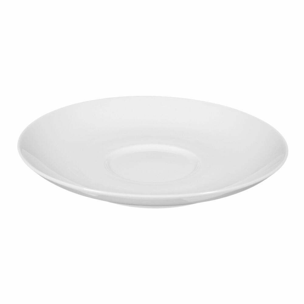 Seltmann Weiden Lido Untertasse, zur Frühstückstasse, Unterteller, Porzellan, Weiß, Ø 16 cm, 001.203664