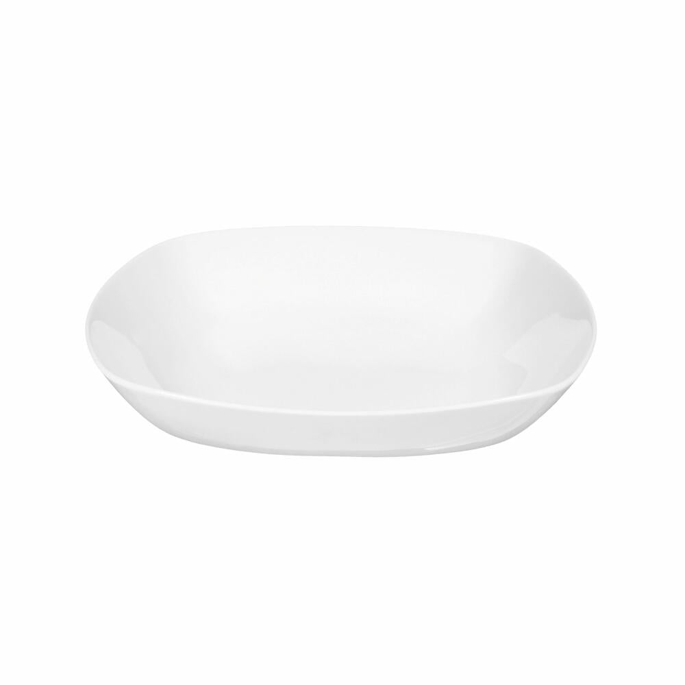 Seltmann Weiden Lido Plate Deep Square, Soup Plate, Dinner Plate, Porcelain, White, 21 cm, 001.199045