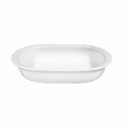 Seltmann Weiden Lukullus Auflaufform Oval, Ofenform, Backform, Porzellan, Weiß, 25 cm, 001.103336