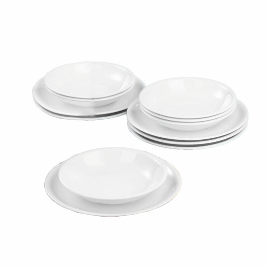 Seltmann Weiden Compact dinner service, porcelain, white, dishwasher safe, 12 pcs., 1716173