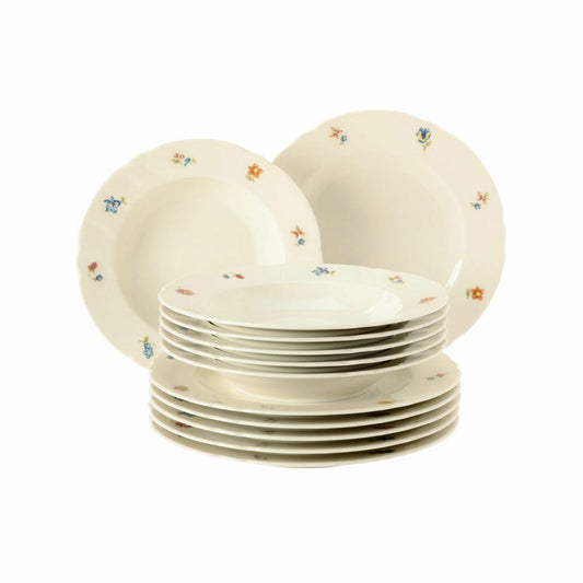 Seltmann Weiden Marieluise Blütenmeer dinner service, 12-piece, dinner service, dinner service, plate set, hard porcelain, colored, 1716503
