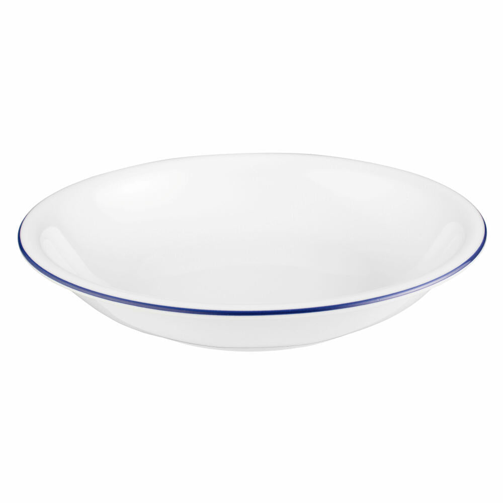 Seltmann Weiden Compact soup plate, plate, dinner plate, porcelain, blue rim, Ø 20.2 cm, 001.718861