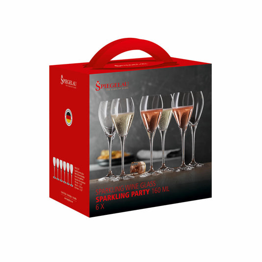 Spiegelau Special Glasses Champagnerglas Sparkling Party, 6er Set, Sektglas, Champagner Glas, 160 ml, 4340329