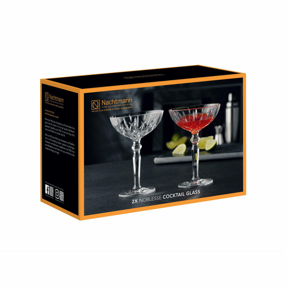 Nachtmann Noblesse Cocktailschale, 2er Set, Cocktailglas, Tumbler, Trinkglas, Kristallglas, 180 ml, 100831