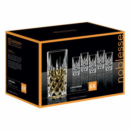 Nachtmann Noblesse Longdrink, set of 6, long drink glass, drinking glass, crystal glass, 375 ml, 101418