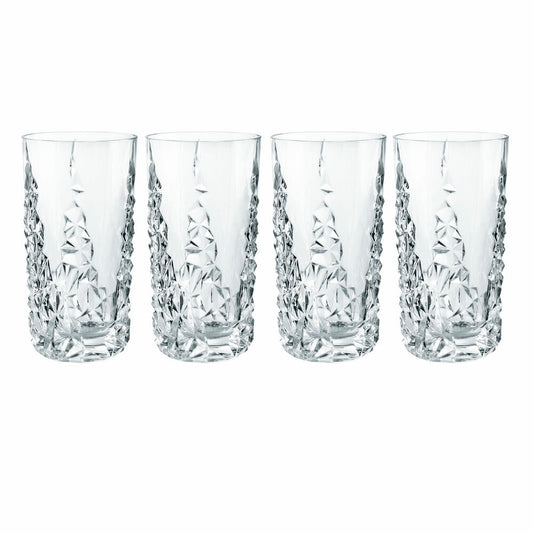 Nachtmann Sculpture Longdrink, 4er Set, Longdrinkglas, Trinkglas, Cocktailglas, Kristallglas, 420 ml, 101967