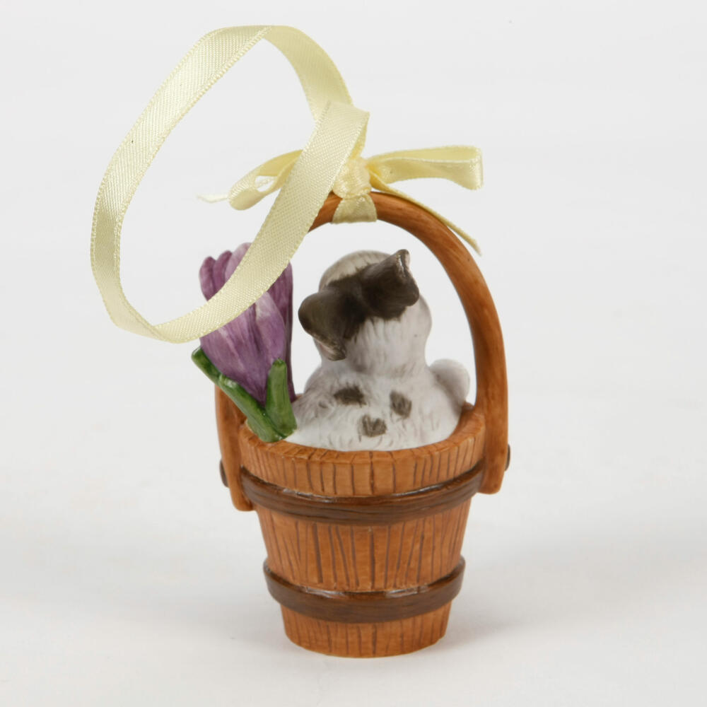 Goebel Jahresornament 2011, Ostern, Hasen Figuren in Eimer / Zuber, Osterhase, Dekoration, Hartporzellan, Porzellan, 66881285