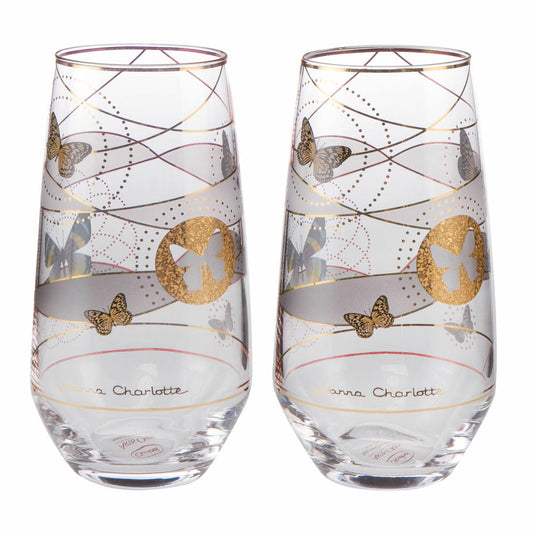 Goebel Butterflies, Joanna Charlotte, set of 2, drinking glasses, glasses, glass, water glass, drinking glass, 26150571