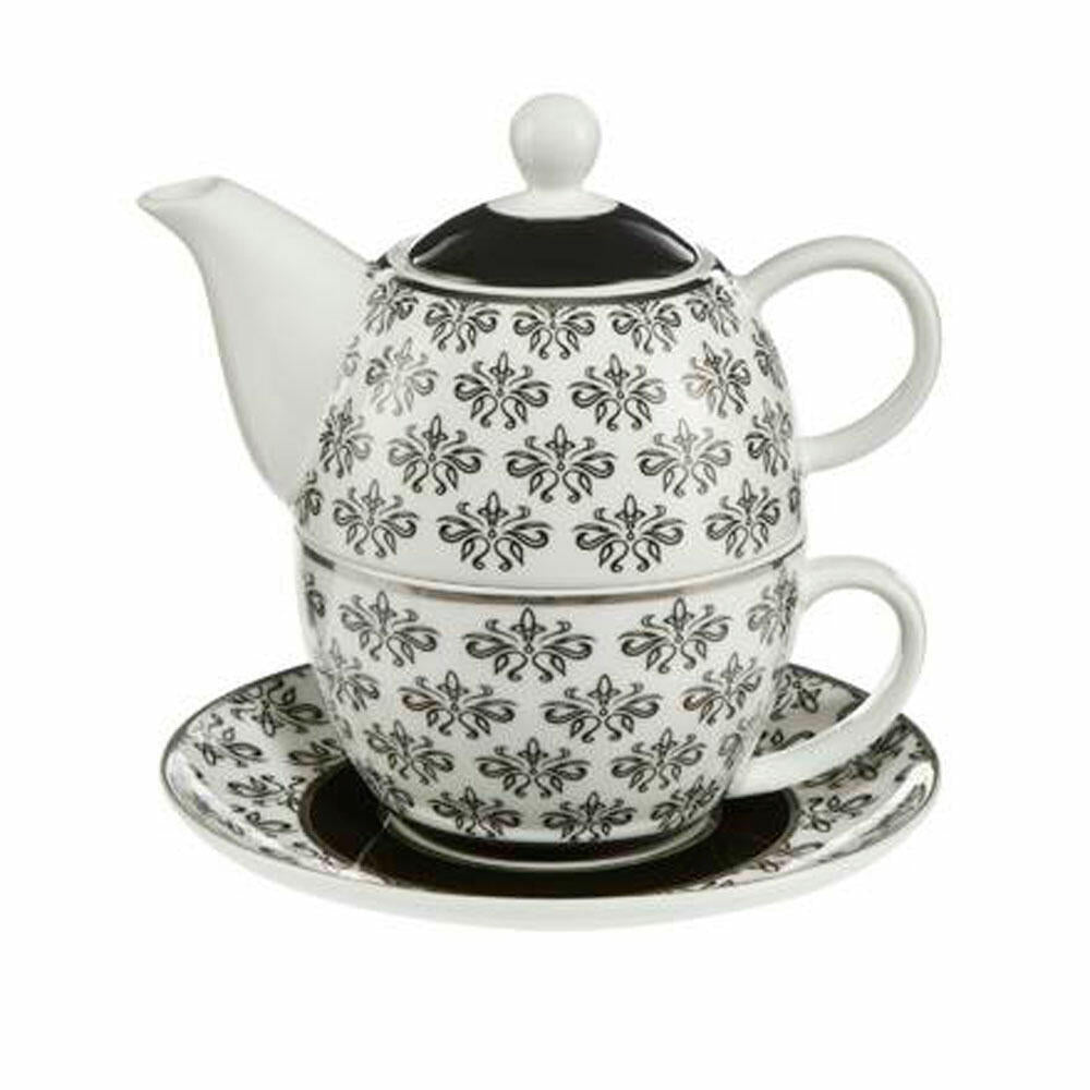 Goebel Diamonds - Tea for One Chateau Black and White schwarz-weiß New Bone China 27050661