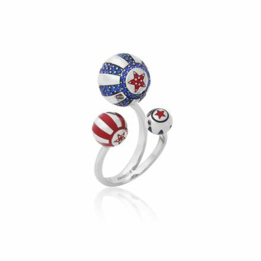 Goebel CK Circus Ball Ring White Couture Kingdom Dumbo Gold Brass Gold Plated 12101571