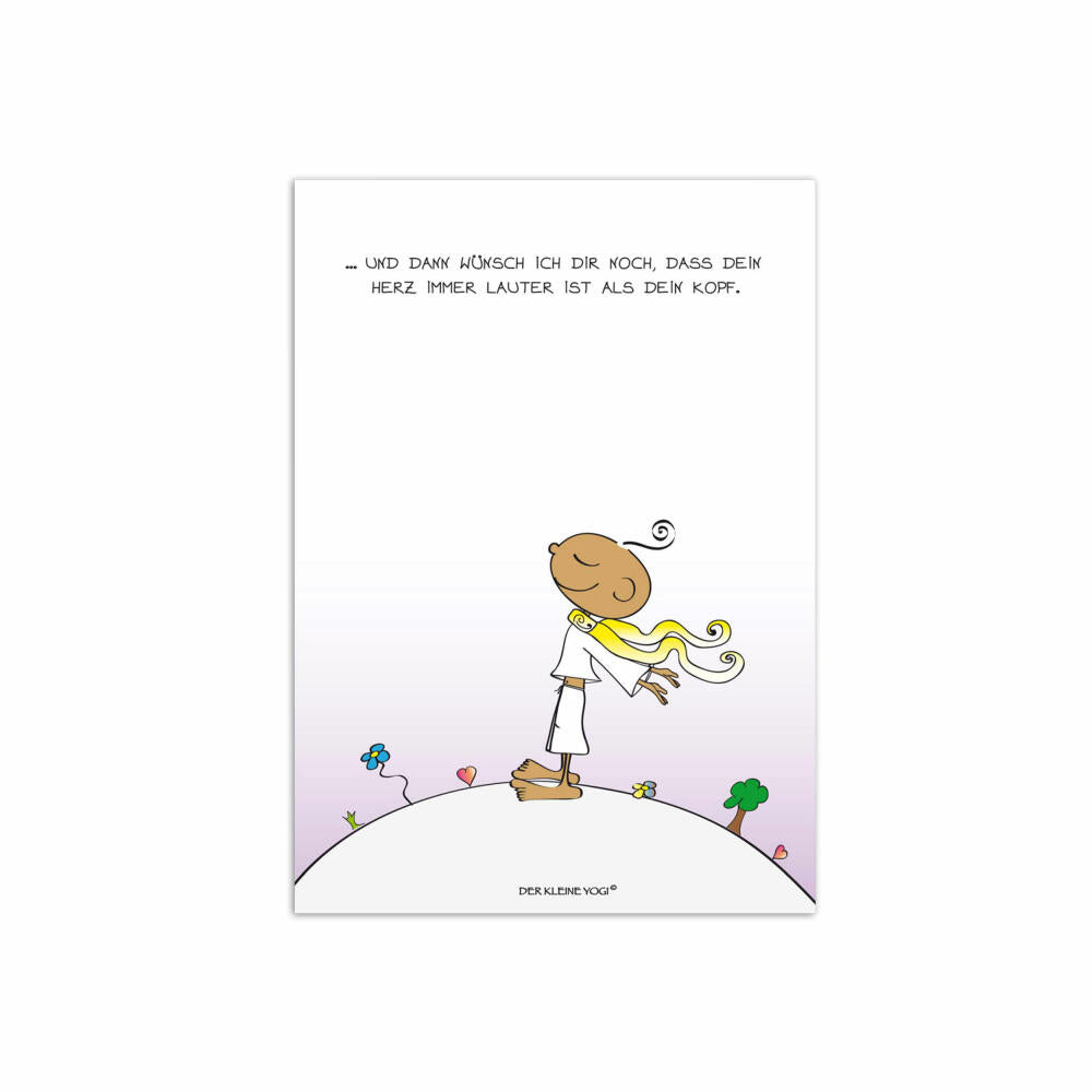 Goebel Der Kleine Yogi Postkarte Herz lauter als Kopf, 10er Pack Postkarten, Post Karte, Papier / Pappe, 10.5 cm x 15 cm, 54100171