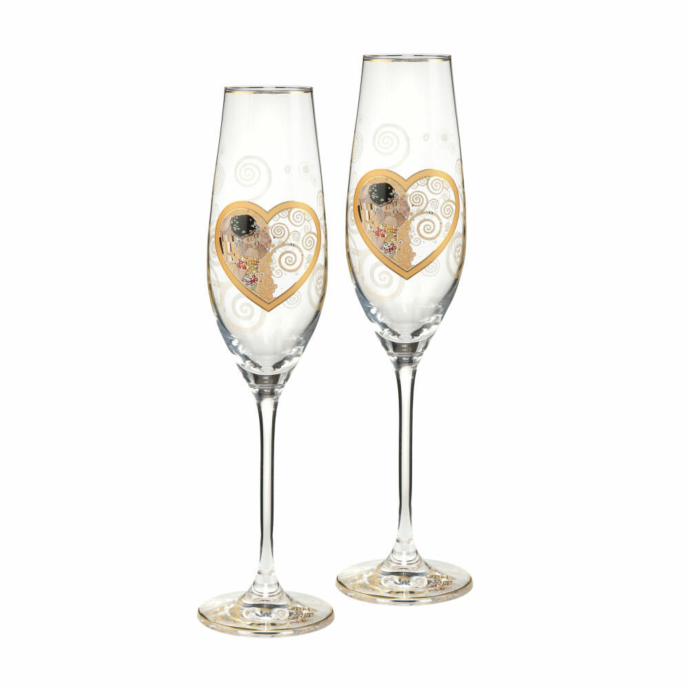 Goebel Sektgläser 2er Set Gustav Klimt - Heart Kiss, Artis Orbis, Glas, 100 ml, 66926271