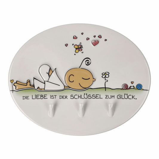 Goebel Key Board The Little Yogi - The Key to Happiness, Key Board, Porcelain, Colorful, 20 cm, 54102071