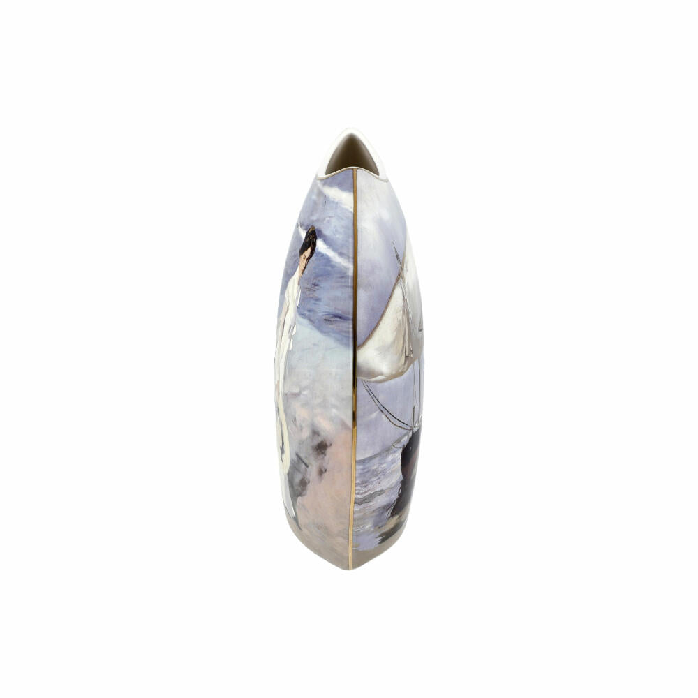 Goebel vase Joaquin Sorolla - Boats / Seashore, decorative vase, Artis Orbis, porcelain, colorful, 20 cm, 67018091