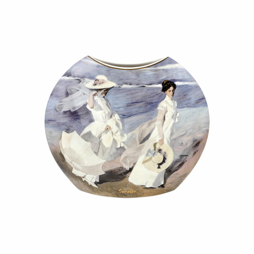 Goebel vase Joaquin Sorolla - Boats / Seashore, decorative vase, Artis Orbis, porcelain, colorful, 20 cm, 67018091