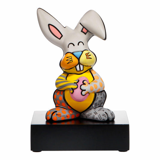 Goebel Figurine Romero Britto - Grey Rabbit, Decorative Figure, Rabbit, Pop Art, Porcelain, Colorful, 23 cm, 66452891