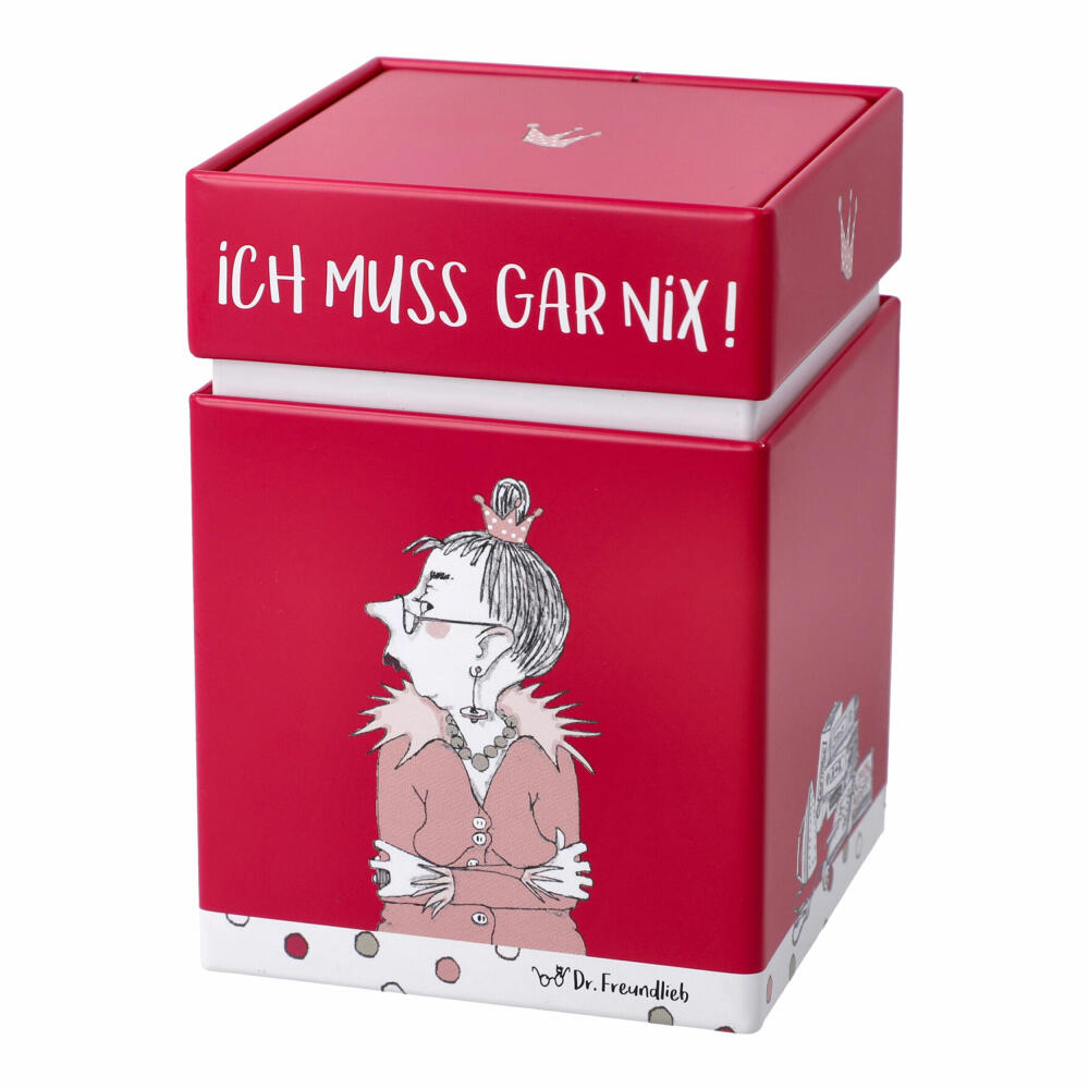 Goebel tin Barbara Freundlieb - I don't have to do anything, tea tin, decoration, metal, colorful, 27001091