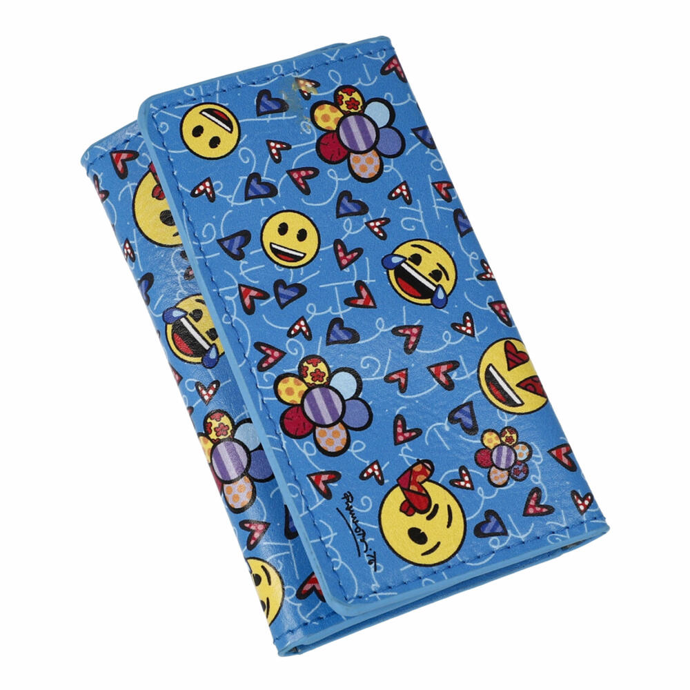 Goebel Schlüsselmäppchen emoji by Britto - Always Happy, Mappe, Kunstleder, Blau, 66460401