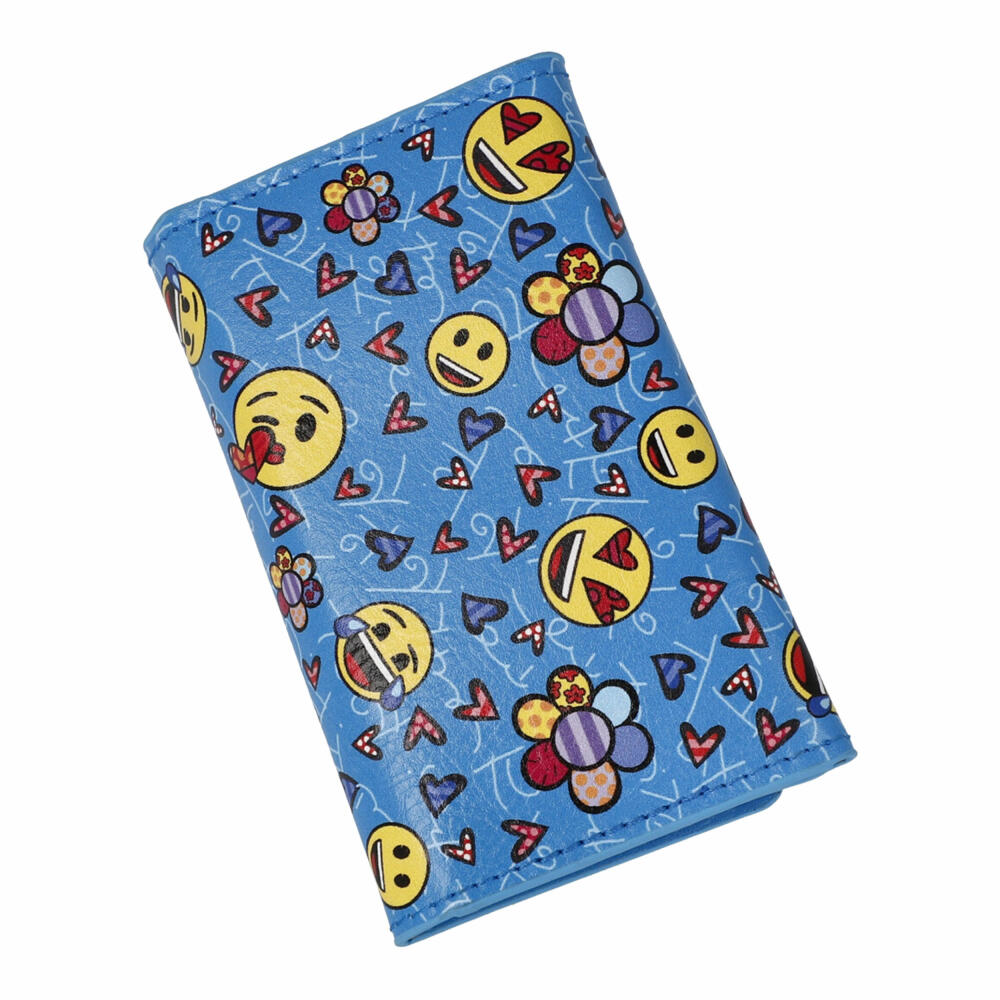 Goebel Schlüsselmäppchen emoji by Britto - Always Happy, Mappe, Kunstleder, Blau, 66460401