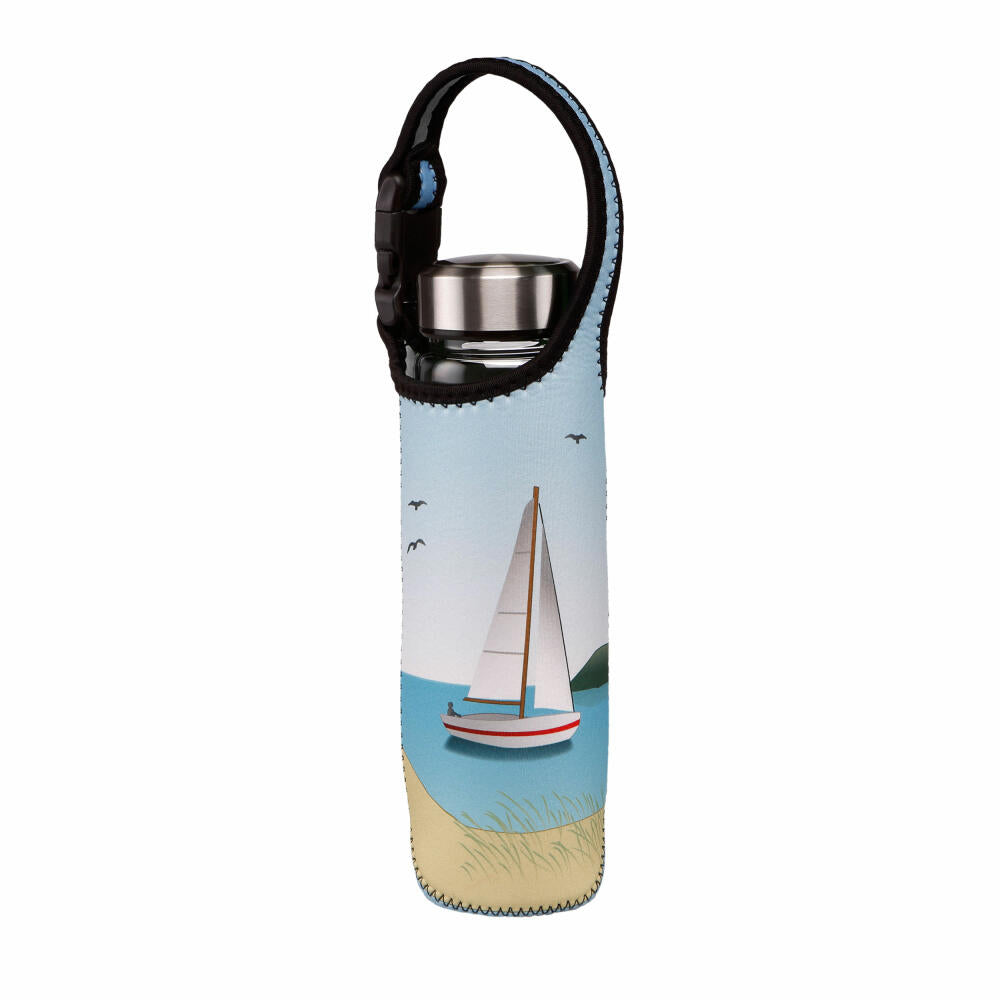 Goebel drinking bottle Ocean Love, glass bottle with neoprene cover, Scandic Home, glass combination, colorful, 700 ml, 23101571