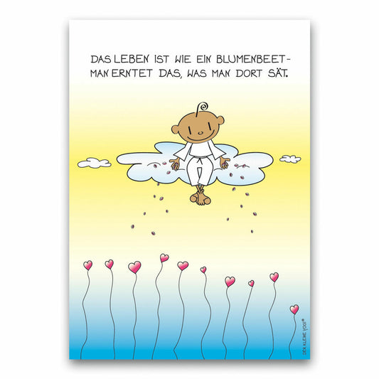 Goebel Postcard The Little Yogi - Life is like a flowerbed, paper/cardboard, colored, 1 piece, 54102381