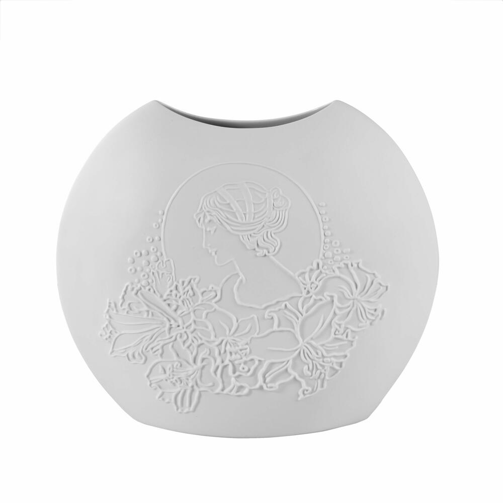 Goebel Vase Kaiser Porcelain Leona, decorative vase, biscuit porcelain, white, 25 cm, 14005021