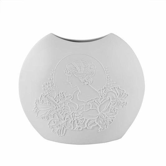 Goebel Vase Kaiser Porcelain Leona, decorative vase, biscuit porcelain, white, 25 cm, 14005021